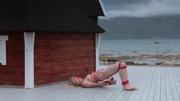 Katy Cee Bound and Gagged on the Dock