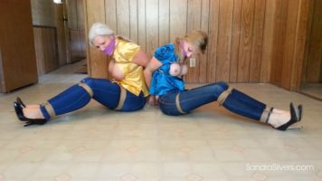 Sandra Silvers & Vivienne Velvet – Tight Jeans and Tighter Ropes for Silk Bloused MILFs Held Captive in the Abandoned Building!