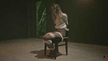Katrina Got Into a Trouble – Chair Tie and Tight Tape Gag With a Sponge