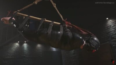 Bora – Total Mummification and Suspension with Ballgag, Hood, and Nosehook