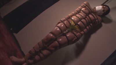 Japanese Girl Wrapped in Tight Rope Bondage