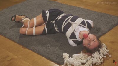 Anfisa – Struggling in Tight Rope Bondage with a Large Ballgag